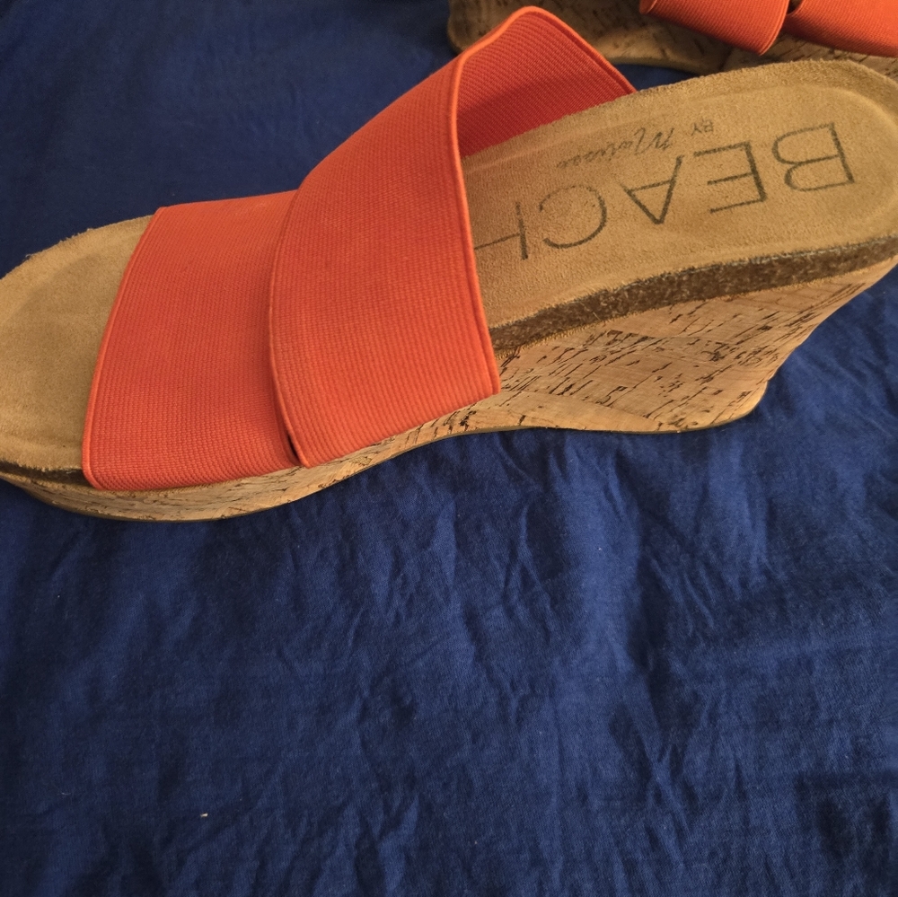 Beach By Matisse Orange Stretch Wedges